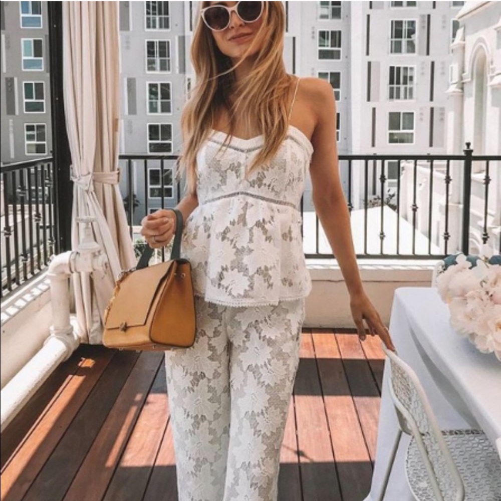 Rachel Zoe White Lace Jumpsuit